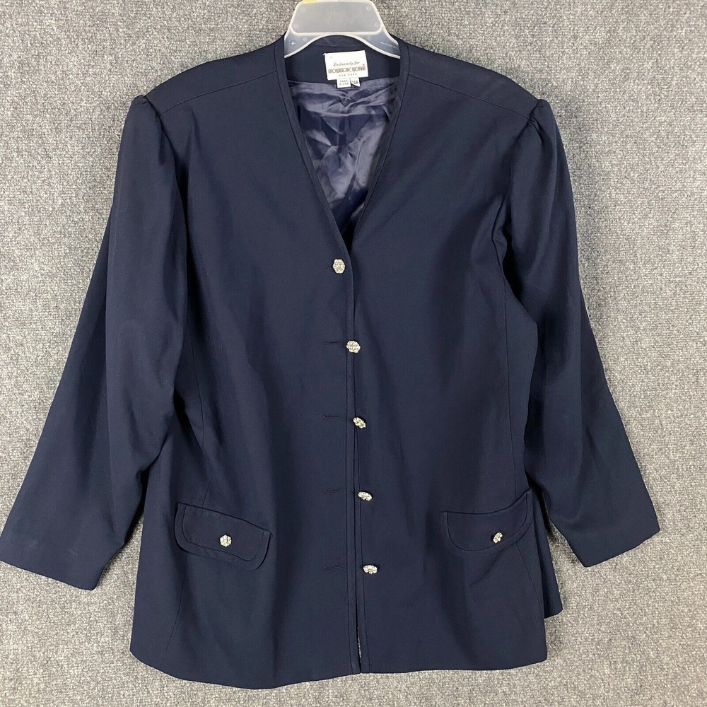 Vintage Brownstone Woman Blazer Jacket Size 24W Navy Blue ILGWU‎